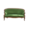 Louis XVI style bench in green velvet