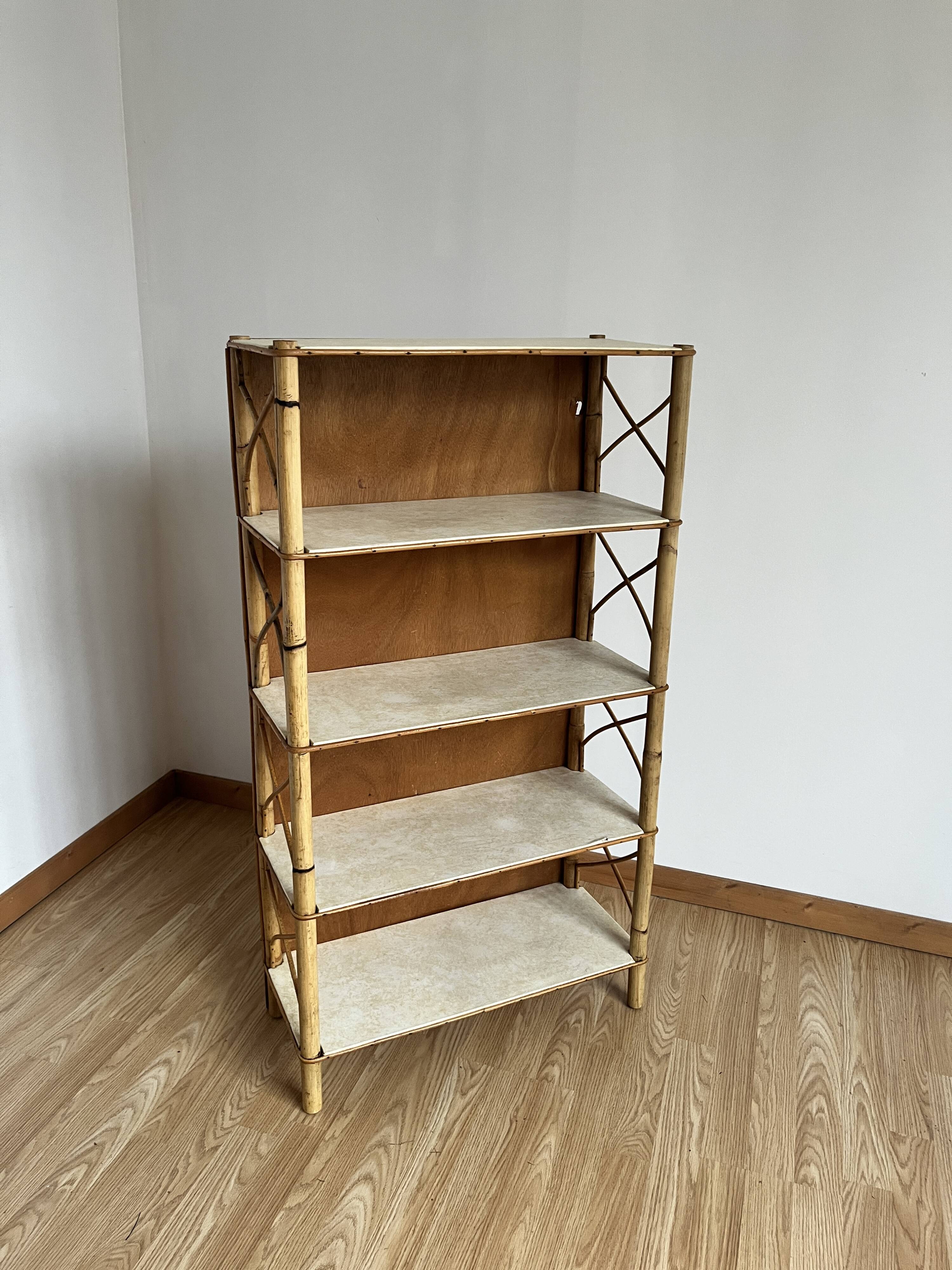 Rattan bookcase shelf