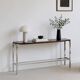 Curved base console in Scandinavian design – mahogany and chrome