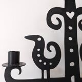 Wrought iron candlestick - height 53 cm