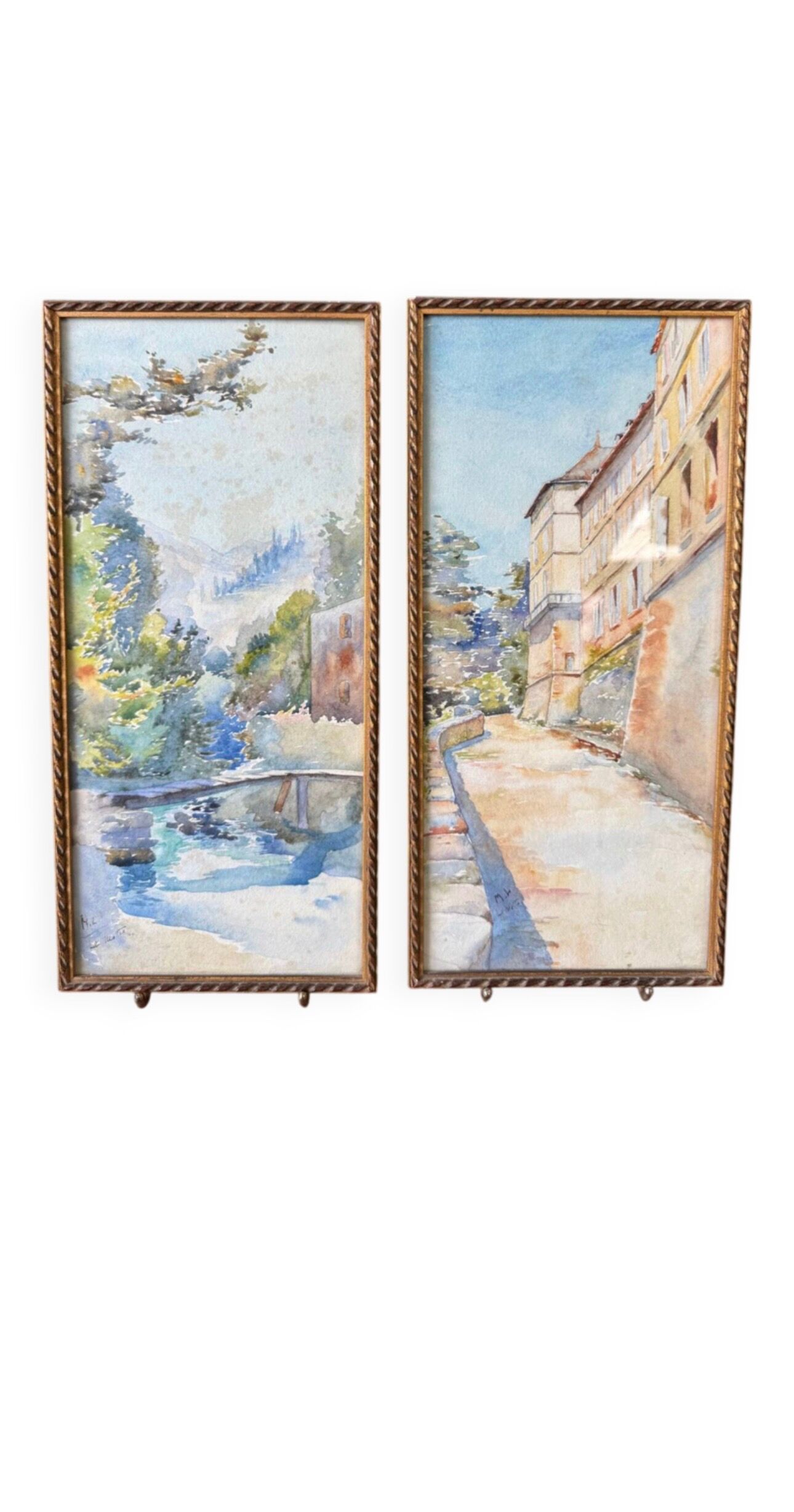 Pair of watercolours signed M.L, early 20th century, Provence