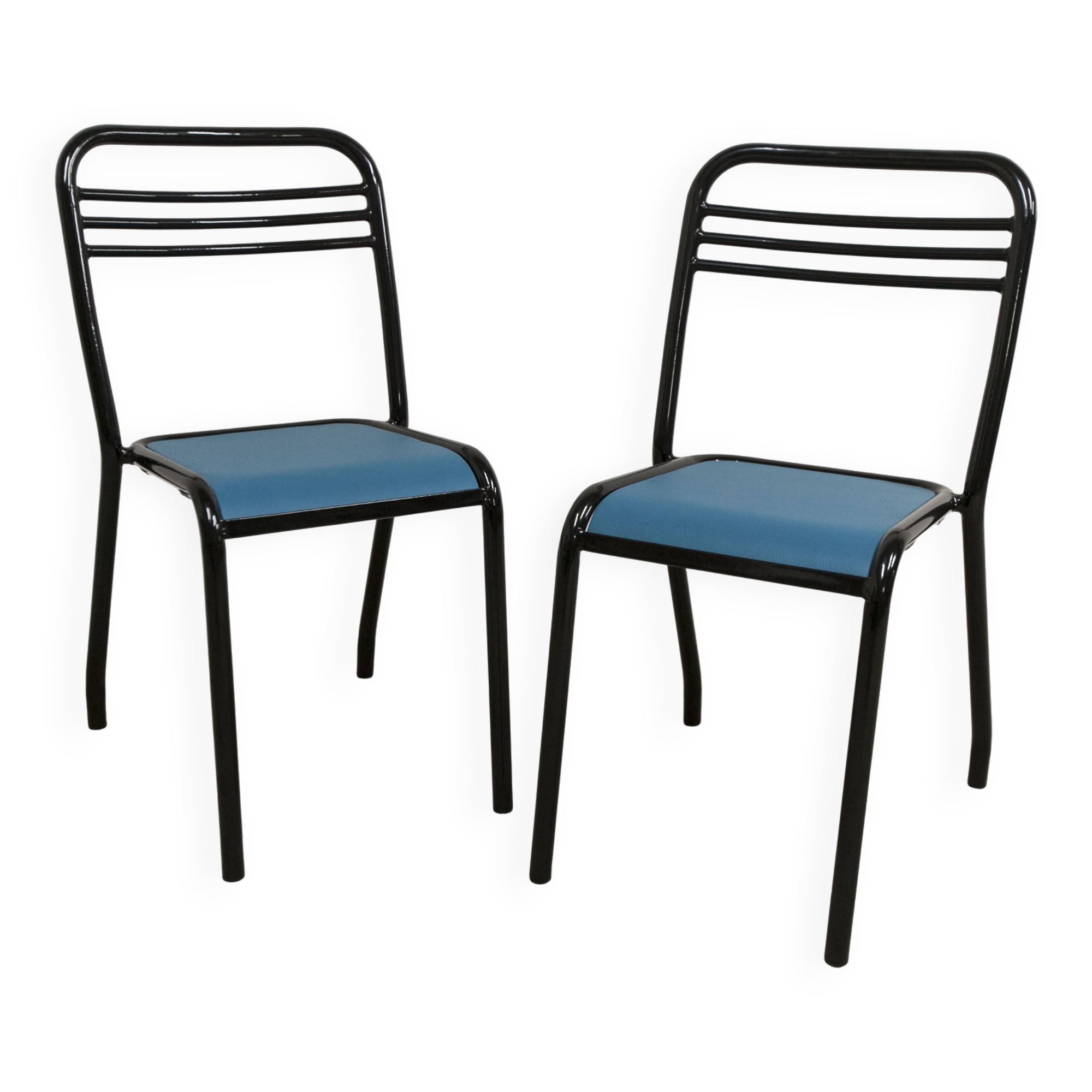 Pair of restored Jean Pauchard Tolix chairs, 1960s
