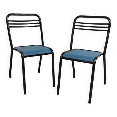 Paire de chaises de Jean Pauchard Tolix 1960 restaurées