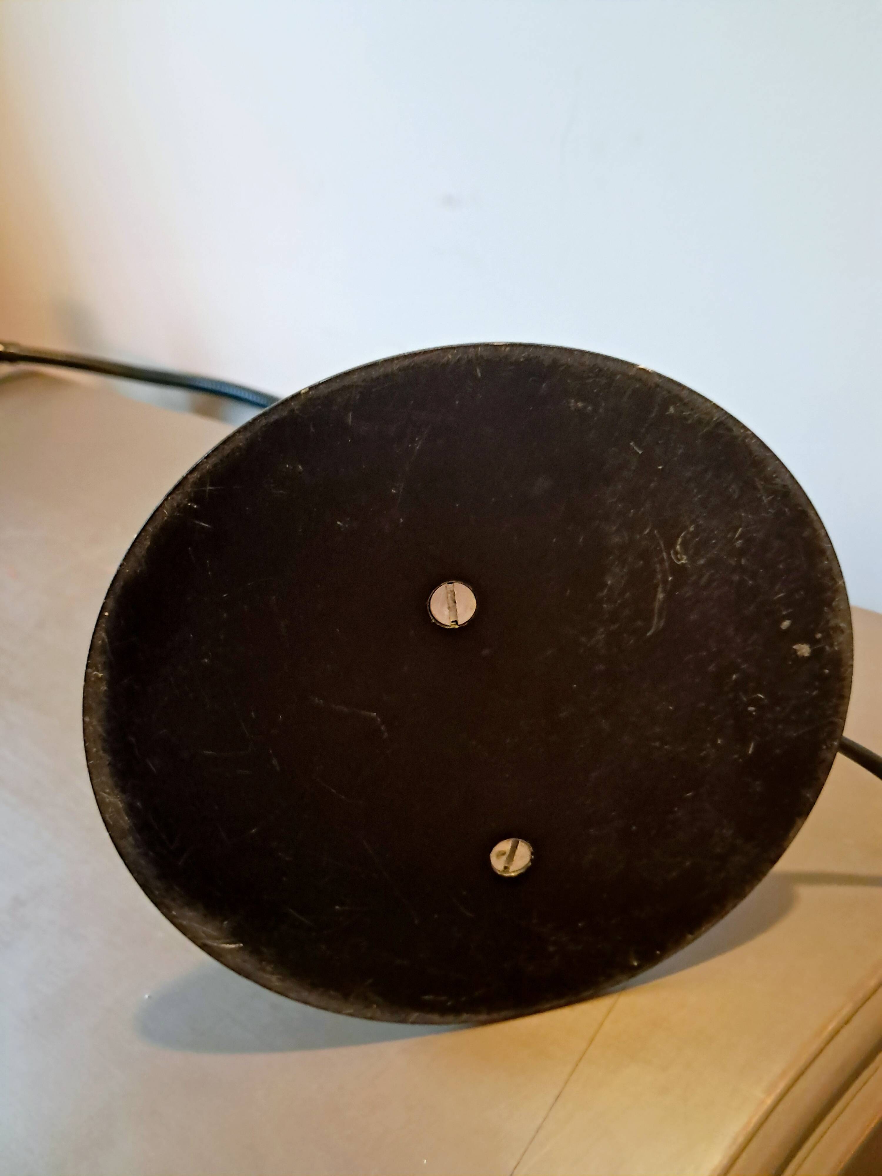 Articulated lamp in black metal. 80s