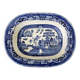 Old Rectangular Hollow Dish In English Earthenware 19th Chinese Decor Blue Willow