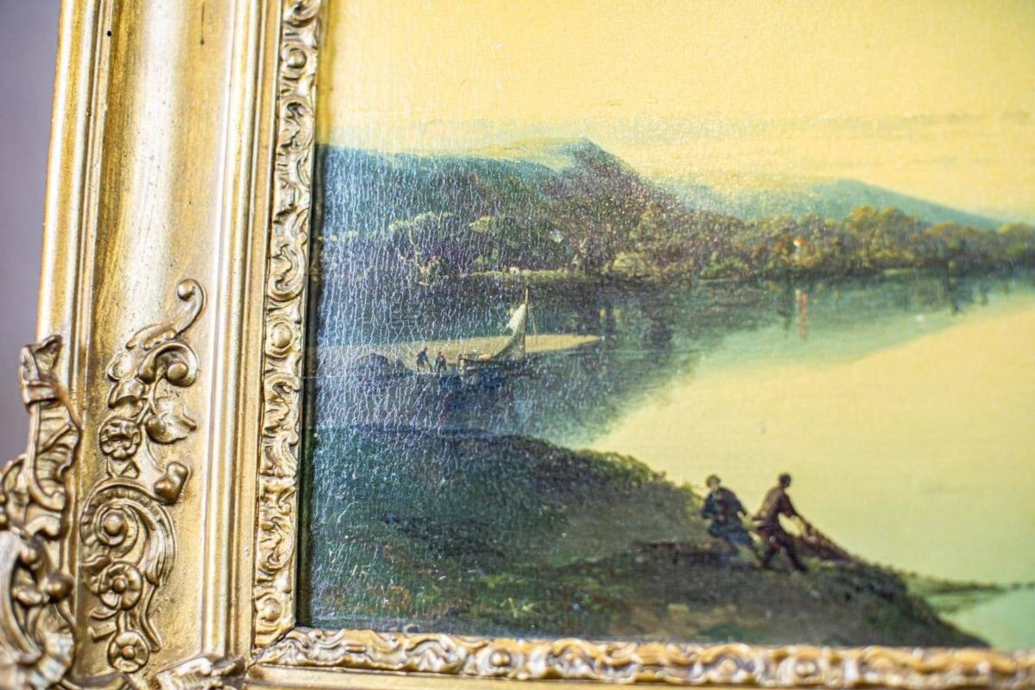 River, 19th Century, Oil on Hardboard, Framed