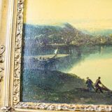 River, 19th Century, Oil on Hardboard, Framed