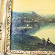 River, 19th Century, Oil on Hardboard, Framed