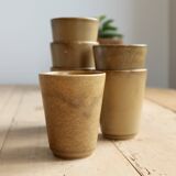 6 vintage stoneware cups – Mismatched