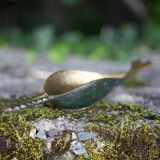 Brass ashtray, fish saw, modernist, decoration