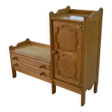 Oak entrance cabinet by Guillerme and Chambron 1960
