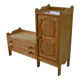 Oak entrance cabinet by Guillerme and Chambron 1960