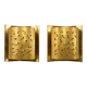 Pair of brutalist wall lights Boréns model 6477 in perforated brass – Sweden