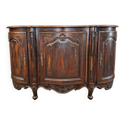 Buffet de style Louis XV en bois sculpté patine usagée volontairement ( omb