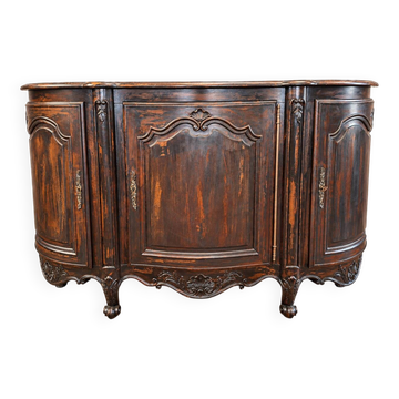 Buffet de style Louis XV en bois sculpté patine usagée volontairement ( omb