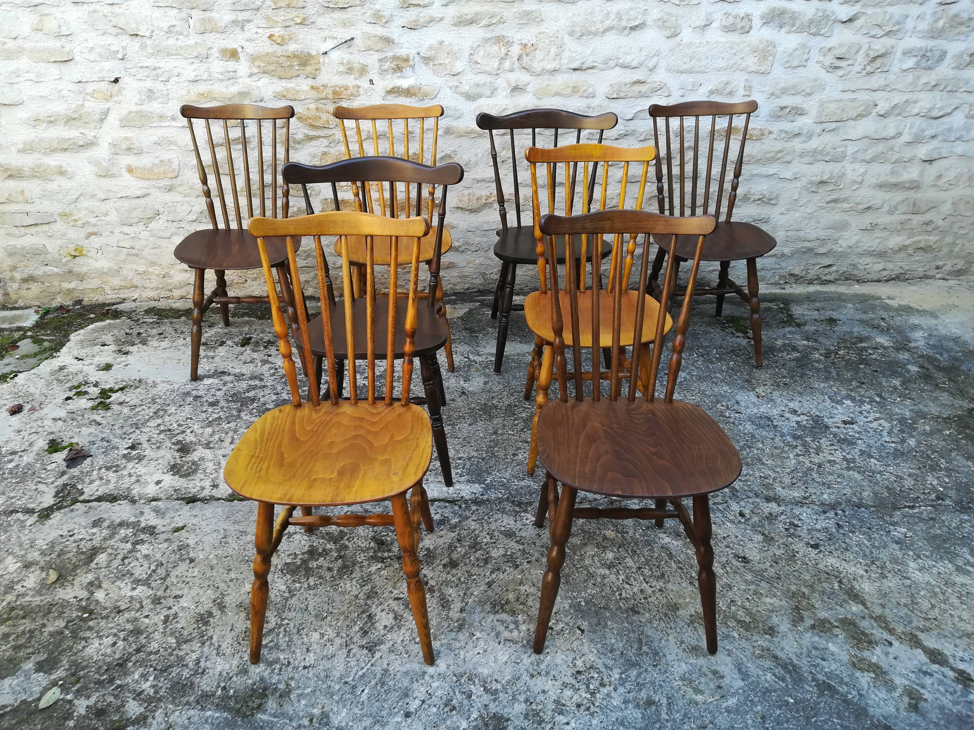 Mismatched bistro chairs