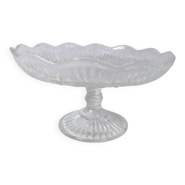 Coupelle ancienne en verre pressé Belle Époque
