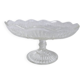 Coupelle ancienne en verre pressé Belle Époque