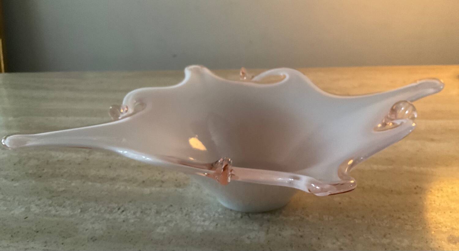 Vintage pink glass paste cup