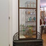 Art deco hammered wrought iron planter mirror