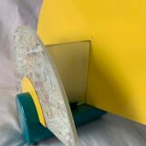 Colorful metal and glass wall light  Arlus 1980