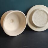 French vintage clay terra cotta cheese dish