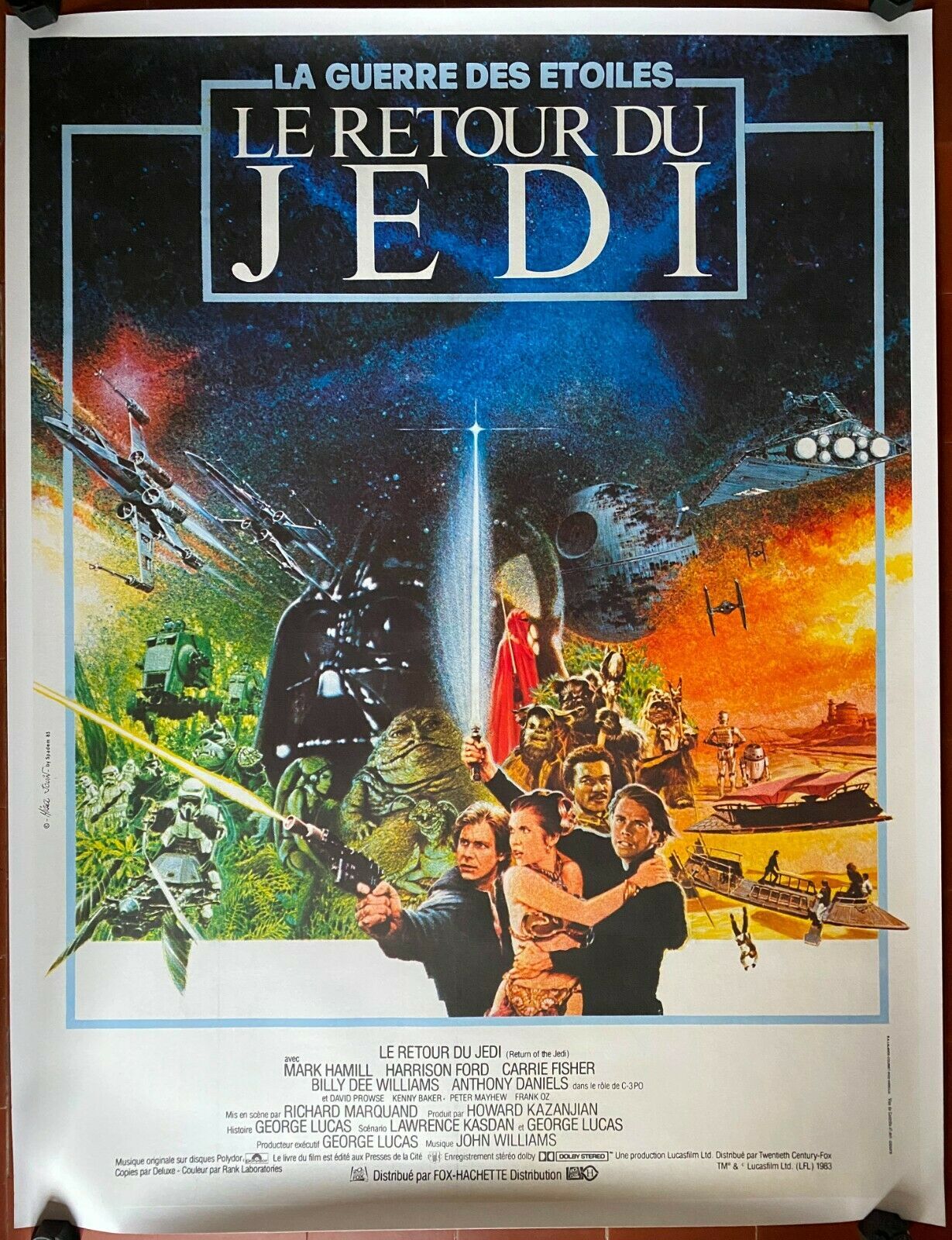Original movie poster canvas "Return of the Jedi" Star Wars 120x160cm 1983