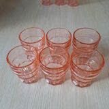 Suite of 6 pink glasses