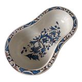 Large fruit cup in Rouen earthenware with blue and brown floral decoration p