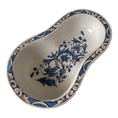 Large fruit cup in Rouen earthenware with blue and brown floral decoration p