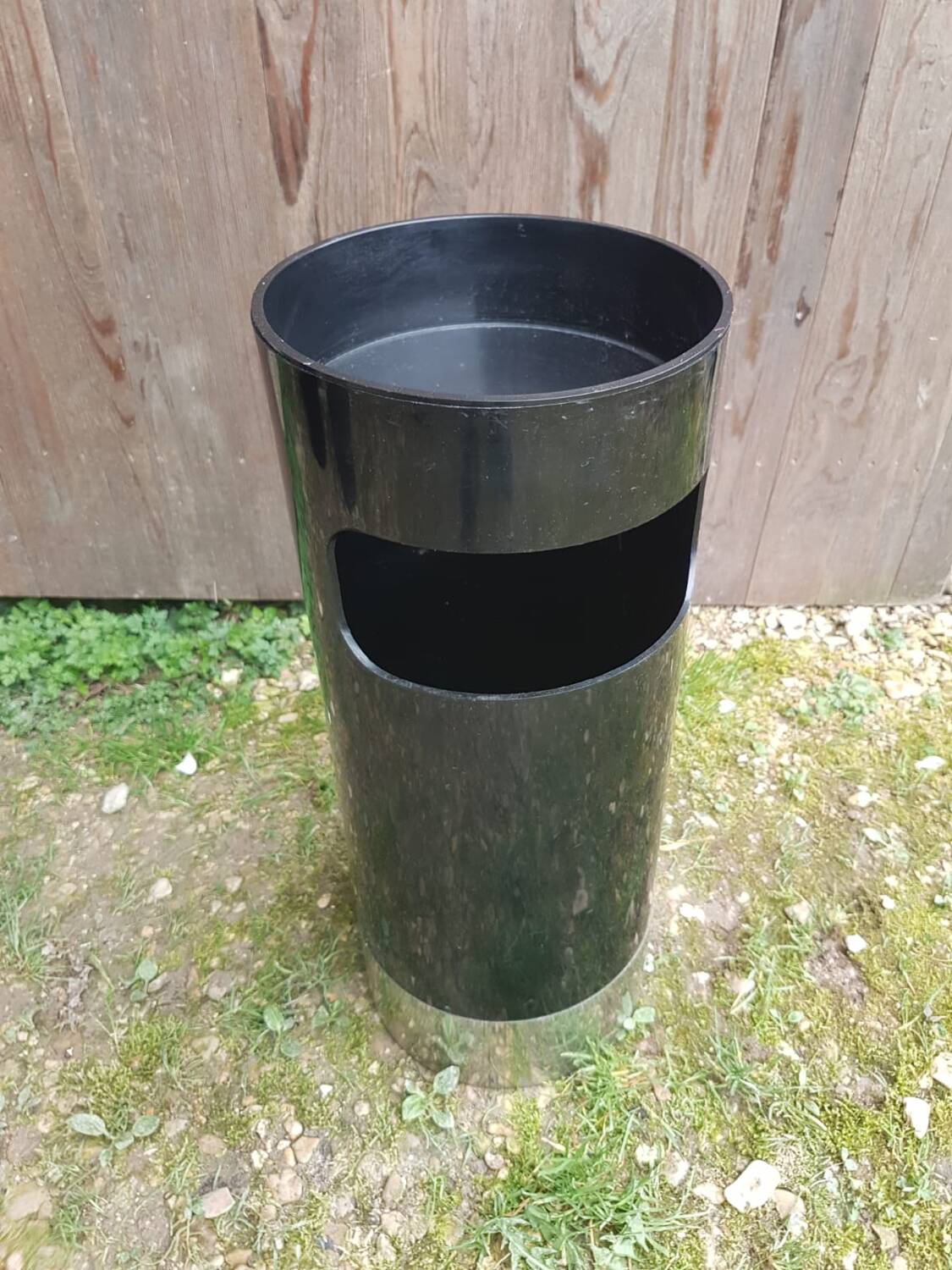 Umbrella holder trash can kartell 4610-50 design gino colombini black & stainless steel #a658