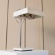 Kaiser Leuchten Table Lamp by Klaus Hempel - white enamelled steel with chrome stem, adjustable mid-century 1960s