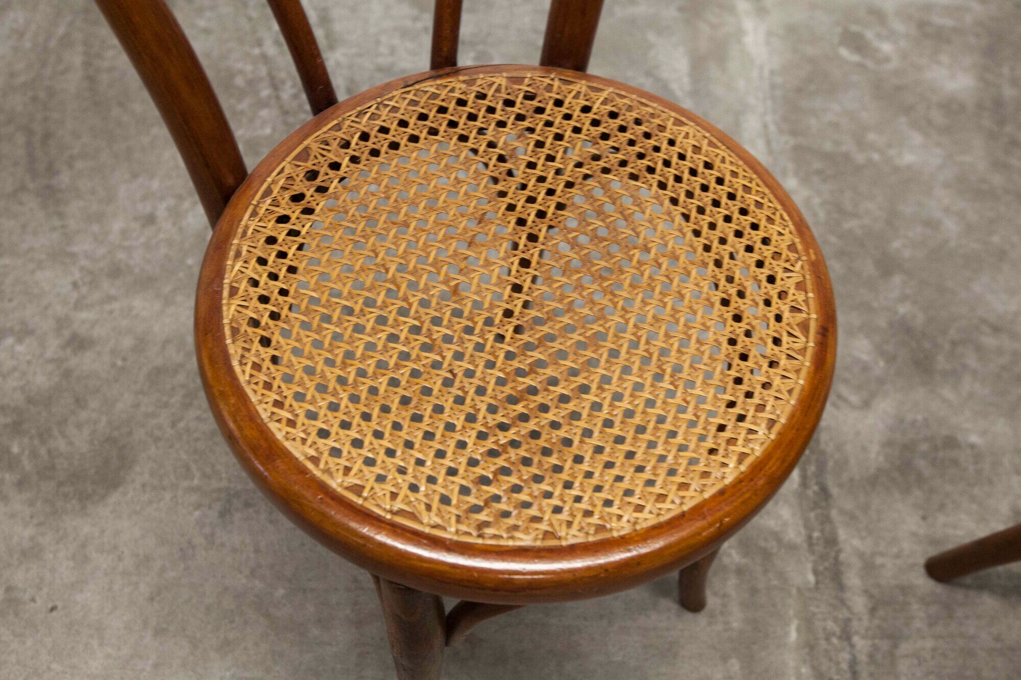 Pair of chairs bistrto Brief 1900 curved wood and canning