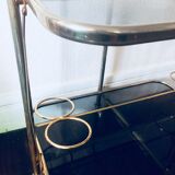 70's foldable metal and glass rolling service