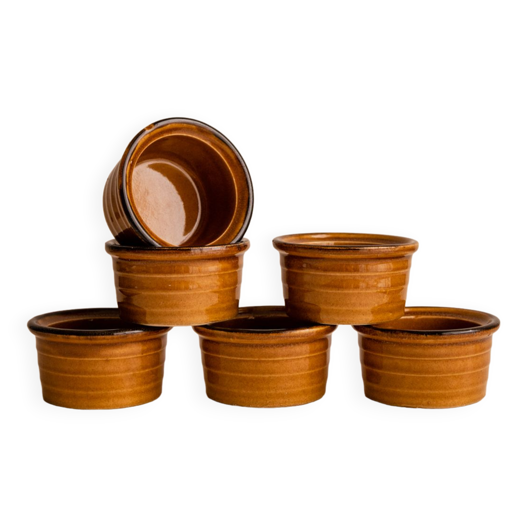 Set of 6 ramekins / terracotta raviers