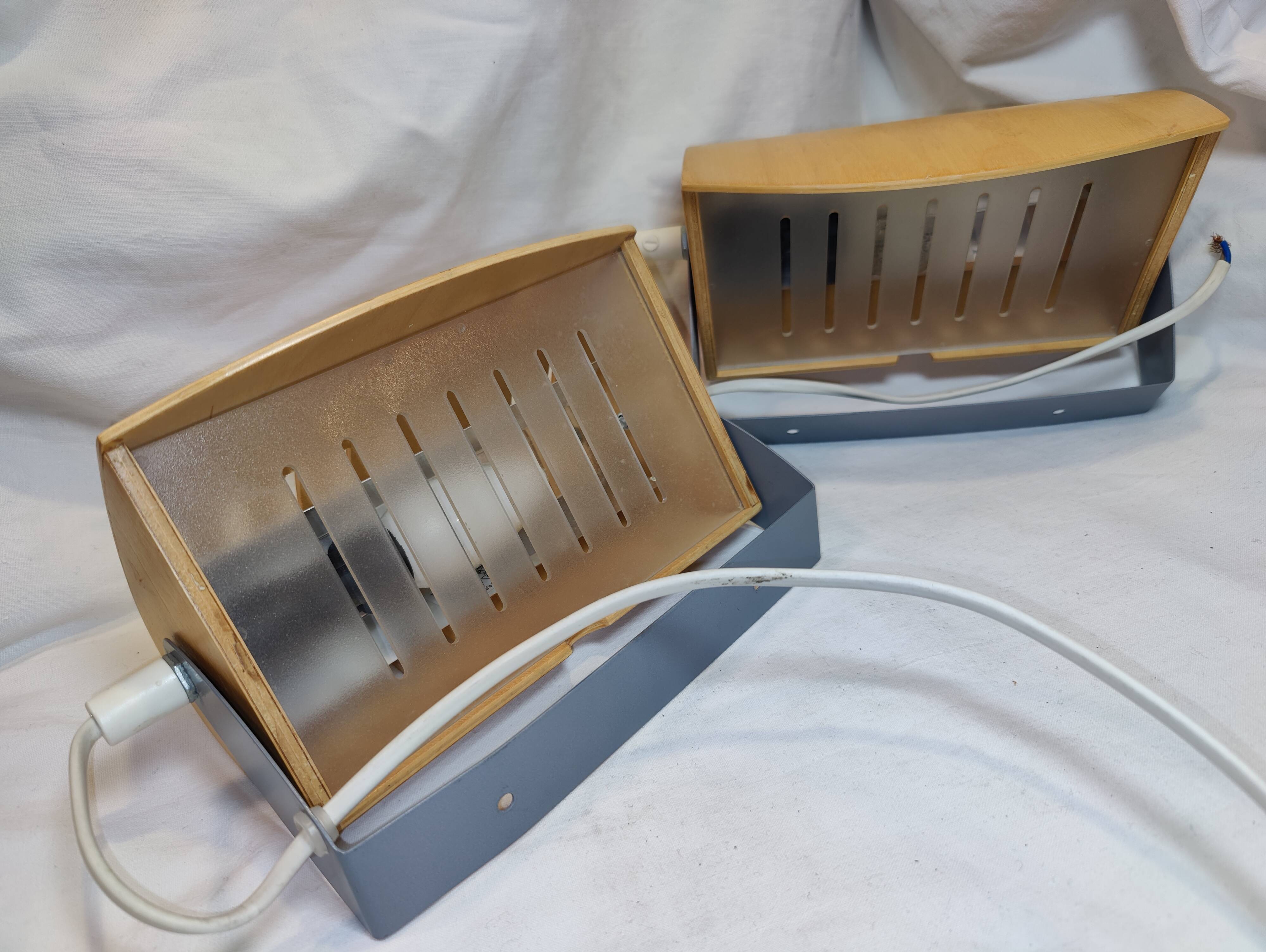 Ikea Strimma wooden wall lights, 1980s, Scandinavian design.