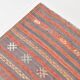 Red & Blue Pinstriped Pattern Vintage Kilim Rug, 156x221Cm