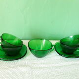 Vintage Vereco cups made of green glass