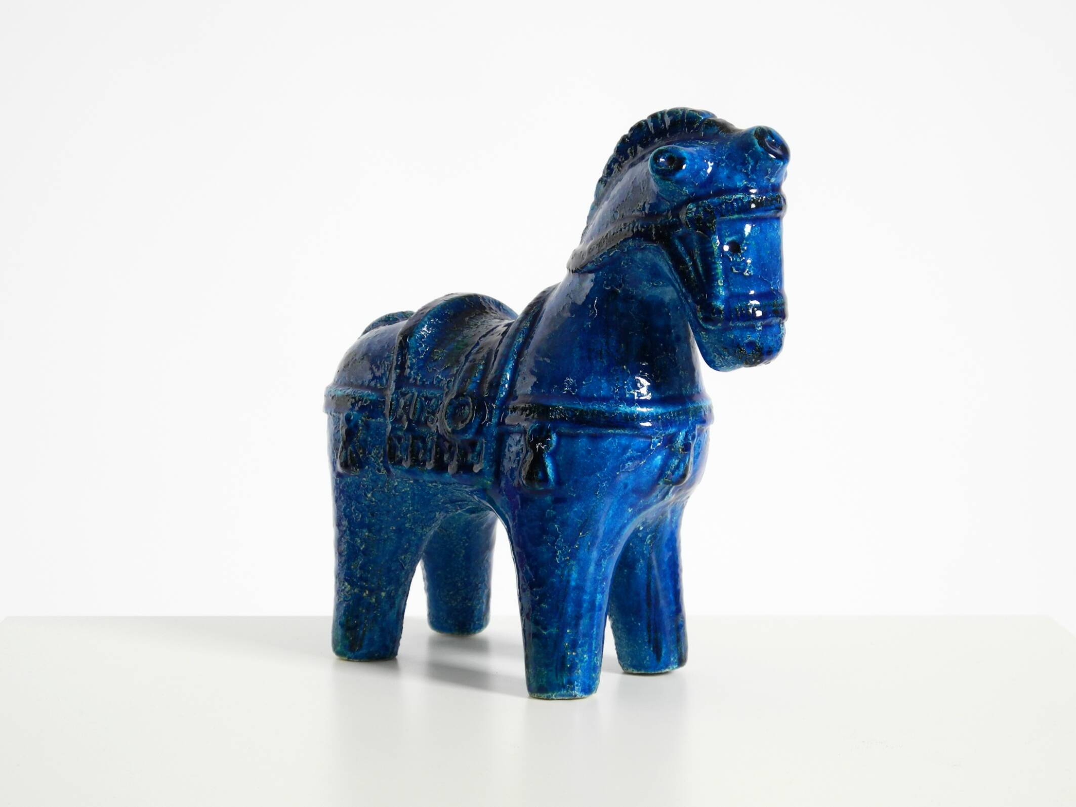 60s ceramic horse from the Rimini Blue collection by Aldo Londi for Bitossi