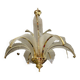 Venini palm chandelier in Murano glass and golden structure, Italy 1980s