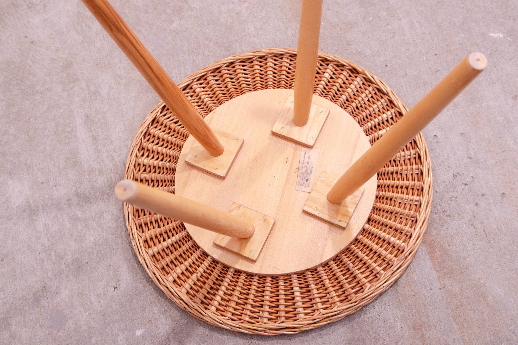 Mid century rattan coffe table by Jan Kalous for ÚLUV, 1960´s, Czechoslovakia