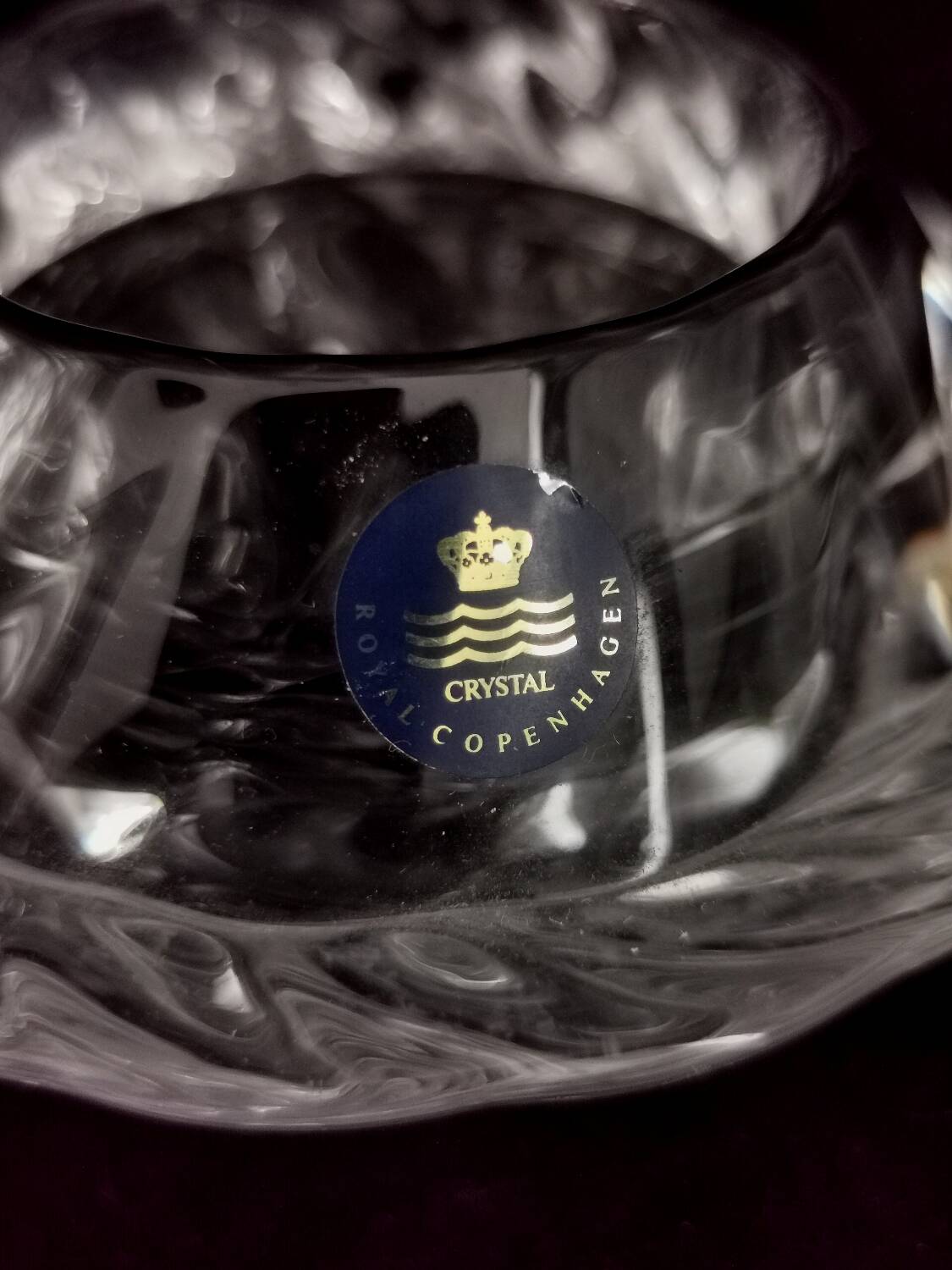 Bougeoir en cristal vintage Royal Copenhagen Danemark