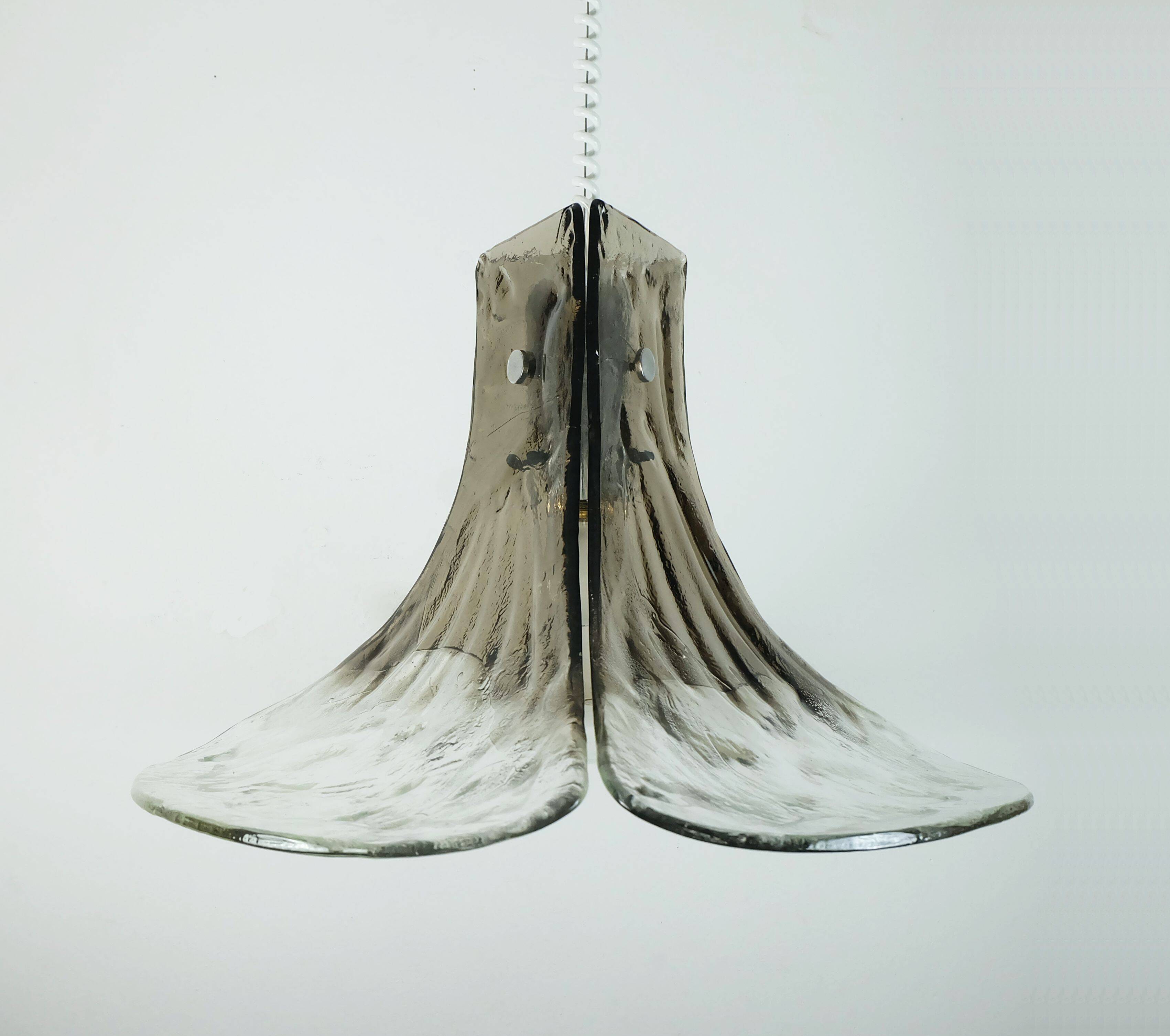 kalmar franken mid century CHANDELIER  ice glass