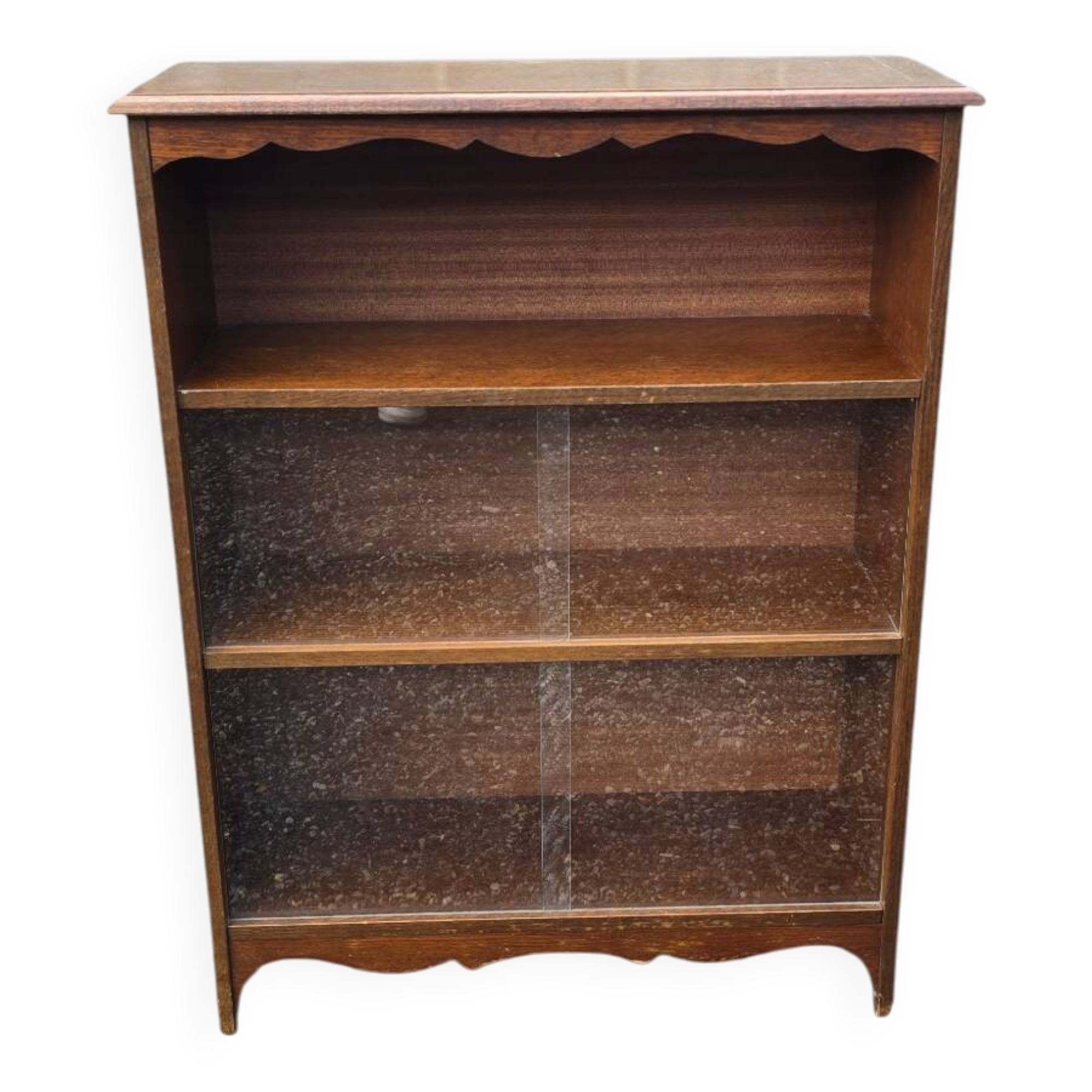 Small antique wooden and glass display cabinet.