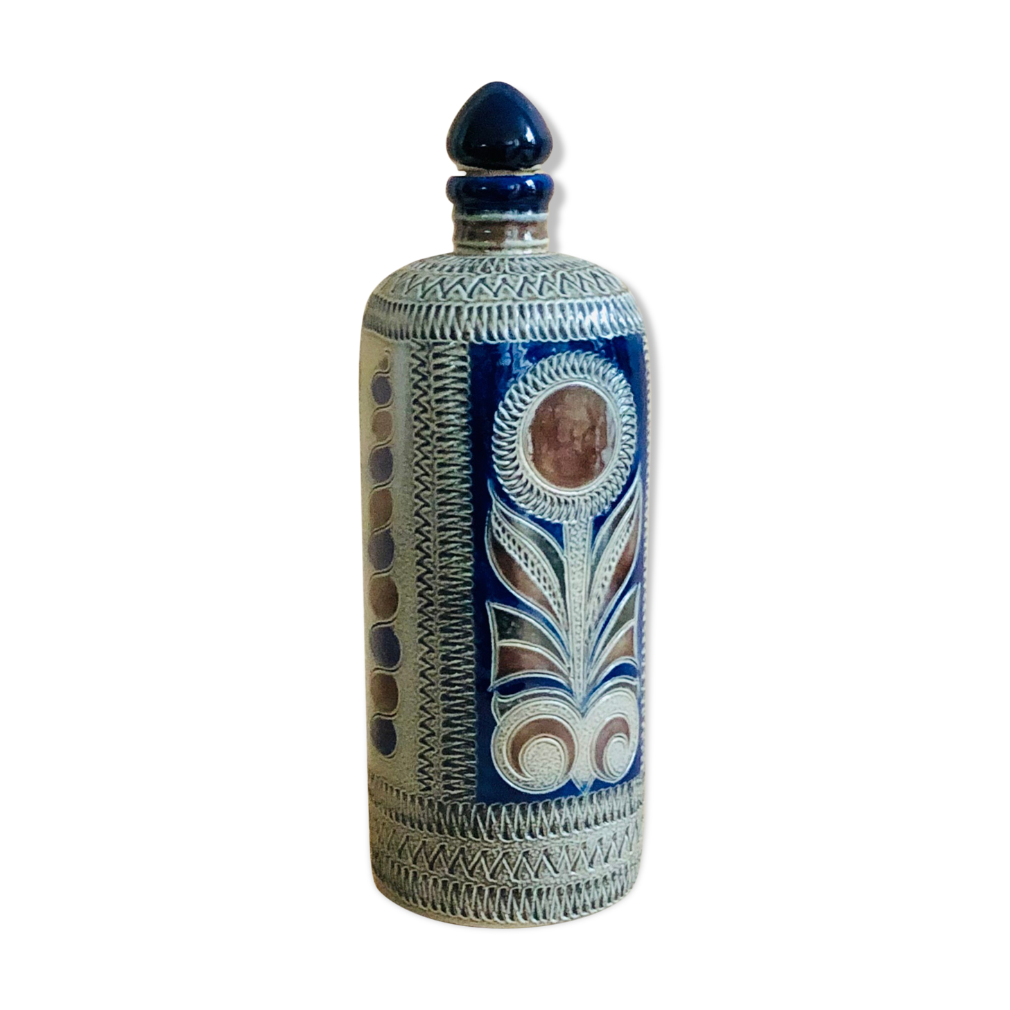 Vintage ceramic soliflore bottle Westerwald, Germany