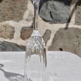 Set of 8 champagne flutes in cut crystal