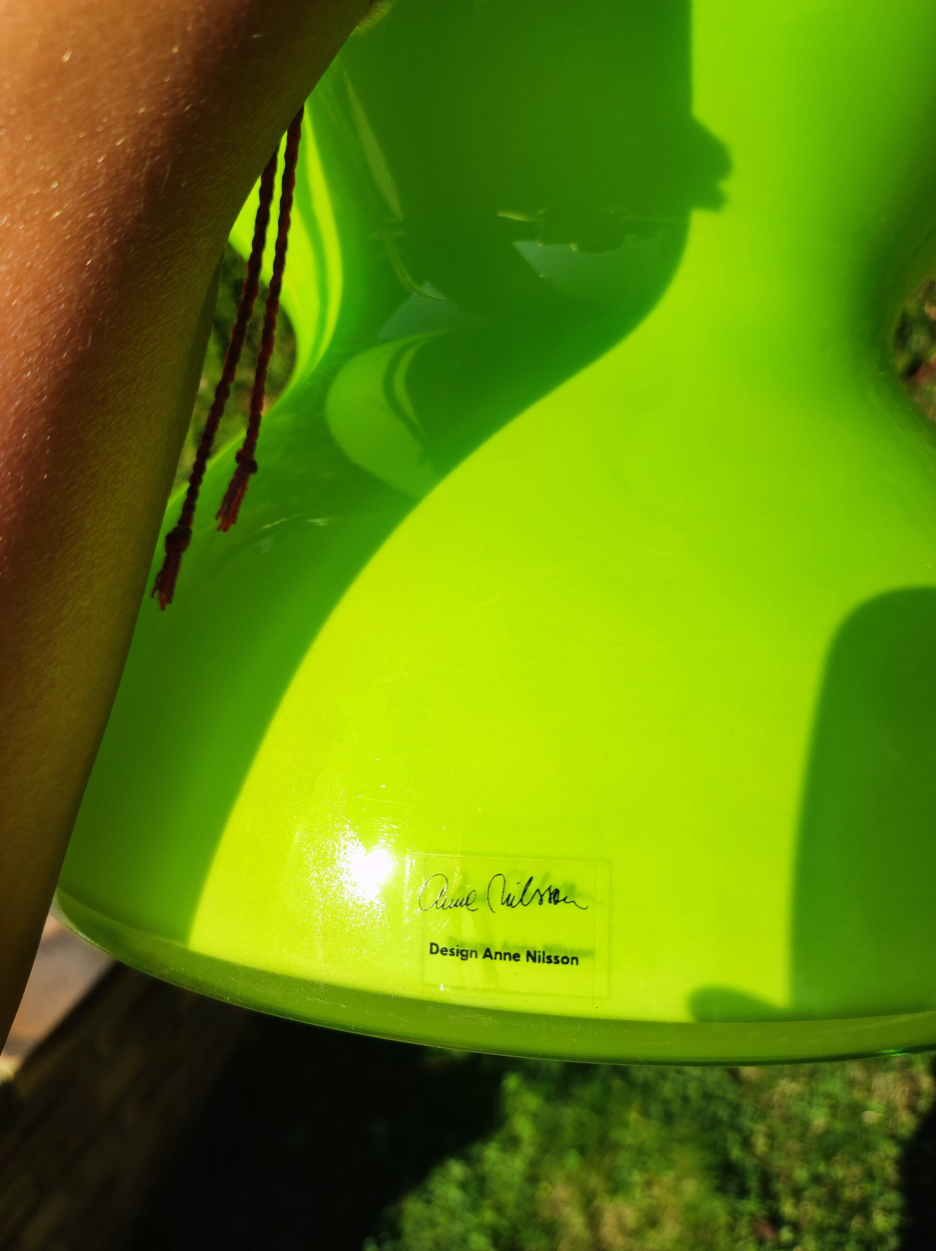 Diabolo vase in green glass Anne Nilsson limited series IKEA Selency