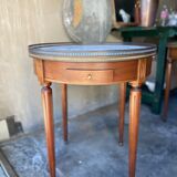 White marble hot water bottle table