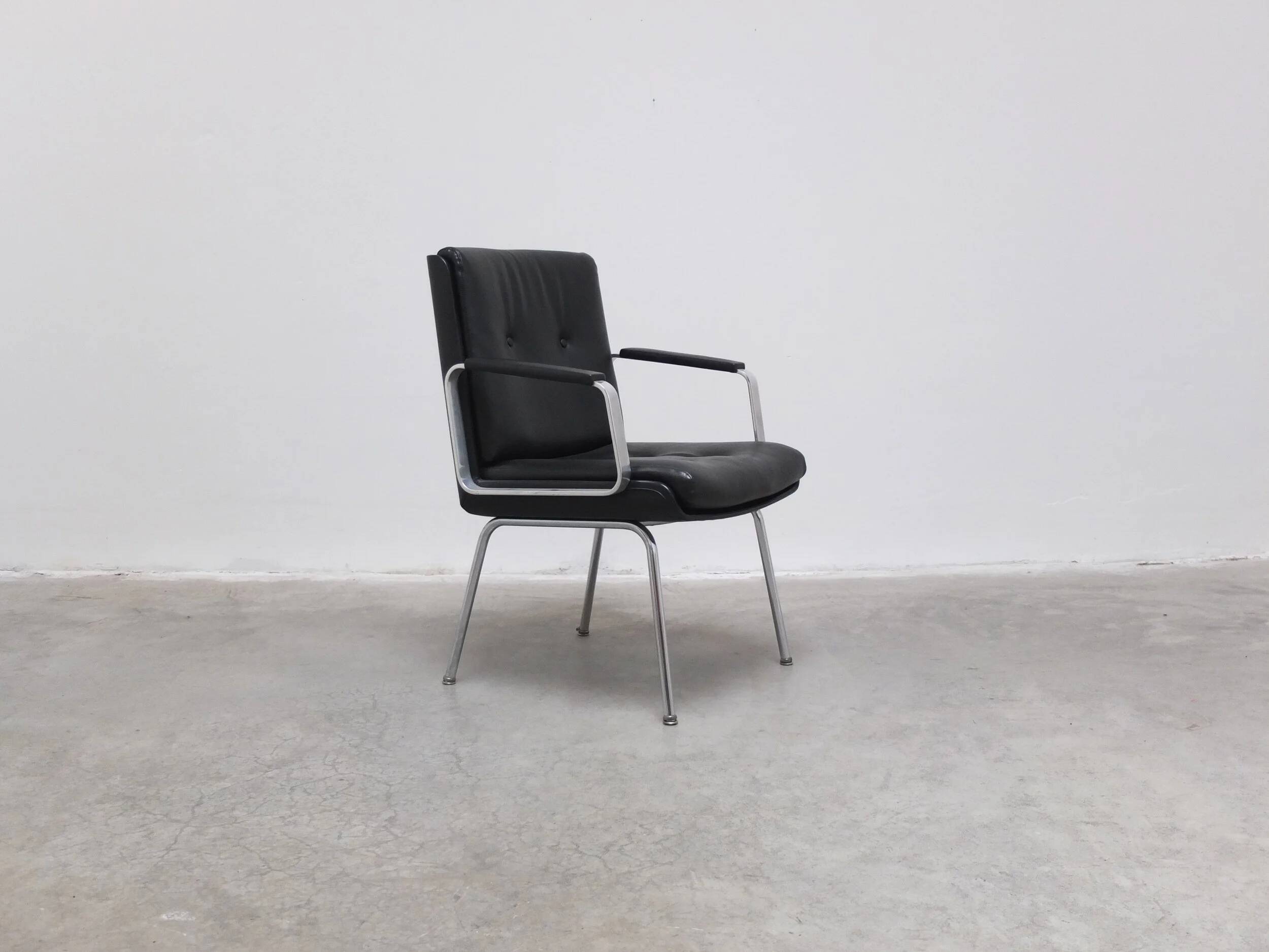 Executive leather armchair by Egon Eiermann for Wilde + Spieth, 1960s