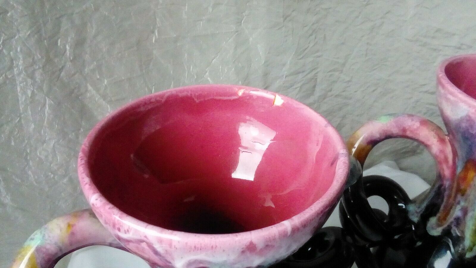 Pair of vintage vases in twisted ceramic